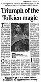 John Garth op-ed on Tolkien for Evening Standard